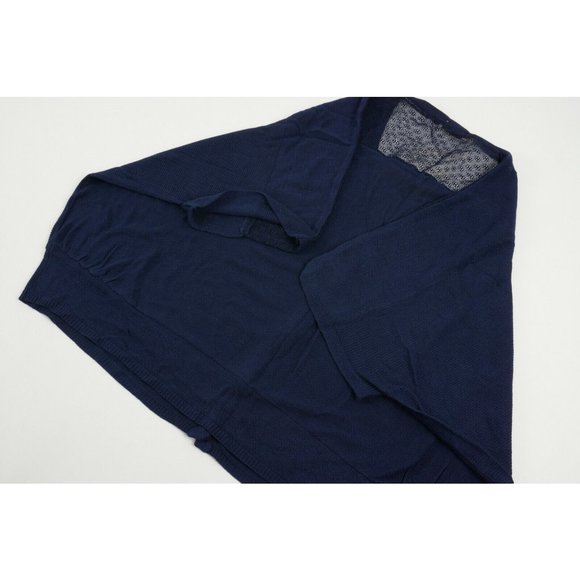 New Cashmere Company Women's 44/46 Blue Knit Cotton Silk V-Neck Cardigan Sweater - Picture 8 of 10